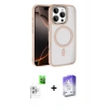 MARSİLYAN™- iPhone 16 Pro Max Kılıf Kıvılcım Prime - Siyah Bilvis 5in1 3D Magic Cam Ekran Koruyucu + Raze Metal Kamera Lens - BZ