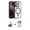 MARSİLYAN™- iPhone 16 Pro Max Kılıf Kıvılcım Prime - Siyah Bilvis 5in1 3D Magic Cam Ekran Koruyucu + Bilvis Titan Kamera Lens - SH
