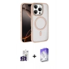 MARSİLYAN™- iPhone 16 Pro Max Kılıf Kıvılcım Prime - Siyah Bilvis 5in1 3D Magic Cam Ekran Koruyucu + Bilvis Titan Kamera Lens - TMGI