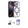 MARSİLYAN™- iPhone 16 Pro Max Kılıf Kıvılcım Prime - Siyah Bilvis 5in1 3D Magic Cam Ekran Koruyucu + Bilvis Titan Kamera Lens - TMGI
