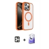 MARSİLYAN™- iPhone 16 Pro Max Kılıf Kıvılcım Prime - Siyah Bilvis 5in1 5D Magic Hayalet Cam Ekran Koruyucu + PVD Metal Kamera Lens - GS