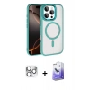 MARSİLYAN™- iPhone 16 Pro Max Kılıf Kıvılcım Prime - Siyah Bilvis 5in1 5D Magic Hayalet Cam Ekran Koruyucu + Gümüş Pers Alüminyum Kamera Lens