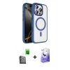 MARSİLYAN™- iPhone 16 Pro Max Kılıf Kıvılcım Prime - Siyah Bilvis 5in1 5D Magic Hayalet Cam Ekran Koruyucu + Raze Metal Kamera Lens - SH
