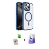 MARSİLYAN™- iPhone 16 Pro Max Kılıf Kıvılcım Prime - Siyah Bilvis 5in1 5D Magic Hayalet Cam Ekran Koruyucu + Raze Metal Kamera Lens - NLGY