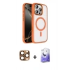 MARSİLYAN™- iPhone 16 Pro Max Kılıf Kıvılcım Prime - Siyah Bilvis 5in1 5D Magic Hayalet Cam Ekran Koruyucu + Pers Alüminyum Kamera Lens - CLTM
