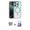 MARSİLYAN™- iPhone 16 Pro Max Kılıf Kıvılcım Prime - Siyah Bilvis 5in1 5D Magic Hayalet Cam Ekran Koruyucu + Gri Pers Alüminyum Kamera Lens