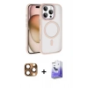 MARSİLYAN™- iPhone 16 Pro Max Kılıf Kıvılcım Prime - Siyah Bilvis 5in1 5D Magic Hayalet Cam Ekran Koruyucu + Pers Alüminyum Kamera Lens - CLTM