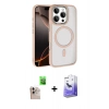 MARSİLYAN™- iPhone 16 Pro Max Kılıf Kıvılcım Prime - Siyah Bilvis 5in1 5D Magic Hayalet Cam Ekran Koruyucu + Raze Metal Kamera Lens - NLGY