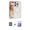 MARSİLYAN™- iPhone 16 Pro Max Kılıf Kıvılcım Prime - Siyah Bilvis 5in1 5D Magic Hayalet Cam Ekran Koruyucu + PVD Metal Kamera Lens - SH