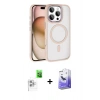 MARSİLYAN™- iPhone 16 Pro Max Kılıf Kıvılcım Prime - Siyah Bilvis 5in1 5D Magic Hayalet Cam Ekran Koruyucu + Raze Metal Kamera Lens - BZ