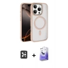 MARSİLYAN™- iPhone 16 Pro Max Kılıf Kıvılcım Prime - Siyah Bilvis 5in1 5D Magic Hayalet Cam Ekran Koruyucu + PVD Metal Kamera Lens - SH