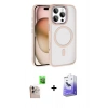 MARSİLYAN™- iPhone 16 Pro Max Kılıf Kıvılcım Prime - Siyah Bilvis 5in1 5D Magic Hayalet Cam Ekran Koruyucu + Raze Metal Kamera Lens - NLGY