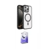 MARSİLYAN™- iPhone 16 Pro Max Kılıf Kıvılcım Prime - Siyah Bilvis 5in1 5D Magic Hayalet Cam Ekran Koruyucu
