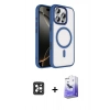 MARSİLYAN™- iPhone 16 Pro Max Kılıf Kıvılcım Prime - Siyah Bilvis 5in1 5D Magic Hayalet Cam Ekran Koruyucu + PVD Metal Kamera Lens - SH