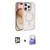 MARSİLYAN™- iPhone 16 Pro Max Kılıf Kıvılcım Prime - Siyah Bilvis 5in1 5D Magic Hayalet Cam Ekran Koruyucu + PVD Metal Kamera Lens - GS