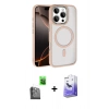 MARSİLYAN™- iPhone 16 Pro Max Kılıf Kıvılcım Prime - Siyah Bilvis 5in1 5D Magic Hayalet Cam Ekran Koruyucu + Raze Metal Kamera Lens - SH