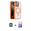 MARSİLYAN™- iPhone 16 Pro Max Kılıf Kıvılcım Prime - Siyah Bilvis 5in1 5D Magic Hayalet Cam Ekran Koruyucu + PVD Metal Kamera Lens - SH