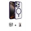 MARSİLYAN™- iPhone 16 Pro Max Kılıf Kıvılcım Prime - Siyah Bilvis Hayalet Cam Ekran Koruyucu + Pers Alüminyum Kamera Lens - GI