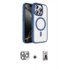 MARSİLYAN™- iPhone 16 Pro Max Kılıf Kıvılcım Prime - Siyah Bilvis Hayalet Cam Ekran Koruyucu + Pers Alüminyum Kamera Lens - GI