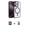MARSİLYAN™- iPhone 16 Pro Max Kılıf Kıvılcım Prime - Siyah Bilvis Hayalet Cam Ekran Koruyucu + PVD Metal Kamera Lens - SH