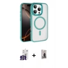 MARSİLYAN™- iPhone 16 Pro Max Kılıf Kıvılcım Prime - Siyah Bilvis Hayalet Cam Ekran Koruyucu + Titanyum Gri Bilvis Titan Kamera Lens