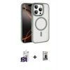 MARSİLYAN™- iPhone 16 Pro Max Kılıf Kıvılcım Prime - Siyah Bilvis Hayalet Cam Ekran Koruyucu + Titanyum Gri Bilvis Titan Kamera Lens