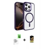 MARSİLYAN™- iPhone 16 Pro Max Kılıf Kıvılcım Prime - Siyah Buffer Cam Ekran Koruyucu + Raze Metal Kamera Lens - BZ