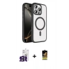 MARSİLYAN™- iPhone 16 Pro Max Kılıf Kıvılcım Prime - Siyah Buffer Cam Ekran Koruyucu + Bilvis Titan Kamera Lens - SH