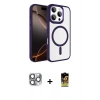 MARSİLYAN™- iPhone 16 Pro Max Kılıf Kıvılcım Prime - Siyah Buffer Cam Ekran Koruyucu + Pers Alüminyum Kamera Lens - GI