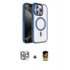 MARSİLYAN™- iPhone 16 Pro Max Kılıf Kıvılcım Prime - Siyah Buffer Cam Ekran Koruyucu + Pers Alüminyum Kamera Lens - GI