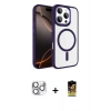 MARSİLYAN™- iPhone 16 Pro Max Kılıf Kıvılcım Prime - Siyah Buffer Cam Ekran Koruyucu + Pers Alüminyum Kamera Lens - GS