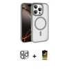 MARSİLYAN™- iPhone 16 Pro Max Kılıf Kıvılcım Prime - Siyah Buffer Cam Ekran Koruyucu + Pers Alüminyum Kamera Lens - GI
