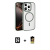 MARSİLYAN™- iPhone 16 Pro Max Kılıf Kıvılcım Prime - Siyah Buffer Cam Ekran Koruyucu + PVD Metal Kamera Lens - SH