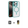 MARSİLYAN™- iPhone 16 Pro Max Kılıf Kıvılcım Prime - Siyah Buffer Cam Ekran Koruyucu + PVD Metal Kamera Lens - SH