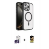 MARSİLYAN™- iPhone 16 Pro Max Kılıf Kıvılcım Prime - Siyah Buffer Cam Ekran Koruyucu + Bilvis Titan Kamera Lens - TMGI