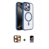 MARSİLYAN™- iPhone 16 Pro Max Kılıf Kıvılcım Prime - Siyah Buffer Hayalet Cam Ekran Koruyucu + Pers Alüminyum Kamera Lens - CLTM