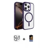 MARSİLYAN™- iPhone 16 Pro Max Kılıf Kıvılcım Prime - Siyah Buffer Hayalet Cam Ekran Koruyucu + Pers Alüminyum Kamera Lens - GS