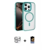 MARSİLYAN™- iPhone 16 Pro Max Kılıf Kıvılcım Prime - Siyah Buffer Hayalet Cam Ekran Koruyucu + Pers Alüminyum Kamera Lens - GS