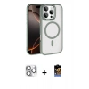 MARSİLYAN™- iPhone 16 Pro Max Kılıf Kıvılcım Prime - Siyah Buffer Hayalet Cam Ekran Koruyucu + Pers Alüminyum Kamera Lens - GS