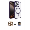MARSİLYAN™- iPhone 16 Pro Max Kılıf Kıvılcım Prime - Siyah Buffer Hayalet Cam Ekran Koruyucu + Pers Alüminyum Kamera Lens - CLTM