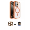 MARSİLYAN™- iPhone 16 Pro Max Kılıf Kıvılcım Prime - Siyah Buffer Hayalet Cam Ekran Koruyucu + Pers Alüminyum Kamera Lens - CLTM