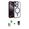 MARSİLYAN™- iPhone 16 Pro Max Kılıf Kıvılcım Prime - Siyah Buffer Hayalet Cam Ekran Koruyucu + Raze Metal Kamera Lens - NLGY