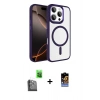 MARSİLYAN™- iPhone 16 Pro Max Kılıf Kıvılcım Prime - Siyah Buffer Hayalet Cam Ekran Koruyucu + Raze Metal Kamera Lens - SH