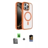 MARSİLYAN™- iPhone 16 Pro Max Kılıf Kıvılcım Prime - Siyah Buffer Hayalet Cam Ekran Koruyucu + Raze Metal Kamera Lens - SH