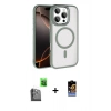MARSİLYAN™- iPhone 16 Pro Max Kılıf Kıvılcım Prime - Siyah Buffer Hayalet Cam Ekran Koruyucu + Raze Metal Kamera Lens - SH