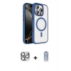 MARSİLYAN™- iPhone 16 Pro Max Kılıf Kıvılcım Prime - Siyah Joko Magic 5D Cam + Gri Pers Alüminyum Kamera Lens