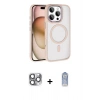MARSİLYAN™- iPhone 16 Pro Max Kılıf Kıvılcım Prime - Siyah Joko Magic 5D Cam + Gri Pers Alüminyum Kamera Lens