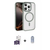 MARSİLYAN™- iPhone 16 Pro Max Kılıf Kıvılcım Prime - Siyah Joko Magic 5D Cam + Gümüş Bilvis Titan Kamera Lens