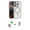 MARSİLYAN™- iPhone 16 Pro Max Kılıf Kıvılcım Prime - Siyah Joko Magic 5D Cam + Natural Grey Raze Metal Kamera Lens