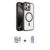 MARSİLYAN™- iPhone 16 Pro Max Kılıf Kıvılcım Prime - Siyah Joko Magic 5D Cam + Pers Alüminyum Kamera Lens - GS